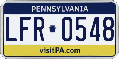 PA license plate LFR0548