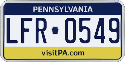 PA license plate LFR0549