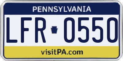 PA license plate LFR0550