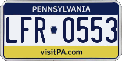 PA license plate LFR0553