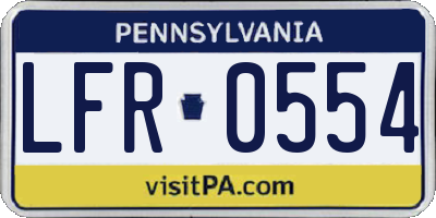 PA license plate LFR0554