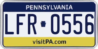 PA license plate LFR0556