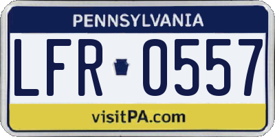 PA license plate LFR0557