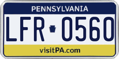 PA license plate LFR0560