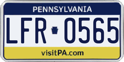 PA license plate LFR0565