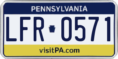 PA license plate LFR0571