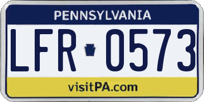 PA license plate LFR0573