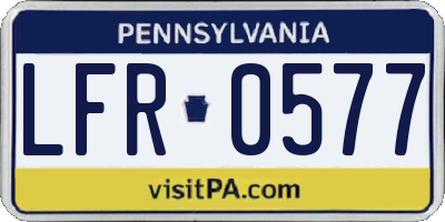 PA license plate LFR0577