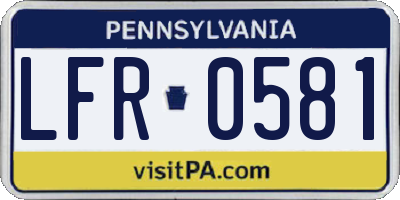 PA license plate LFR0581