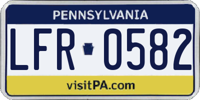 PA license plate LFR0582