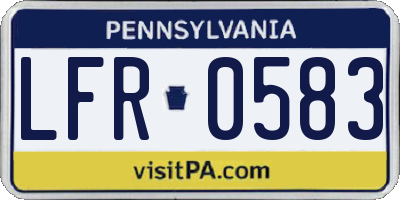 PA license plate LFR0583
