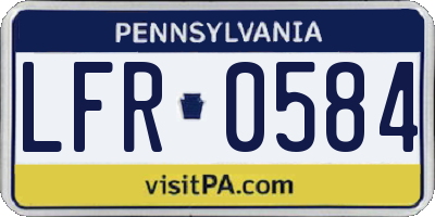 PA license plate LFR0584