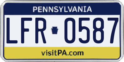 PA license plate LFR0587