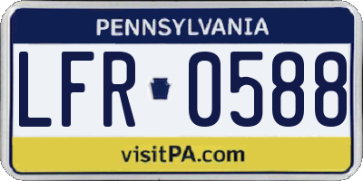 PA license plate LFR0588