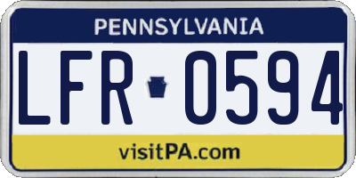 PA license plate LFR0594