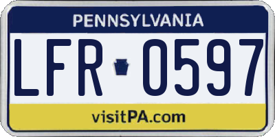 PA license plate LFR0597
