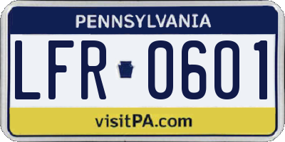 PA license plate LFR0601