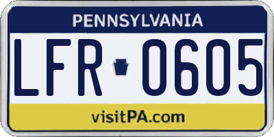 PA license plate LFR0605