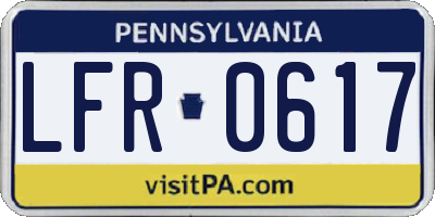 PA license plate LFR0617