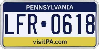 PA license plate LFR0618