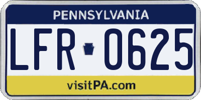 PA license plate LFR0625