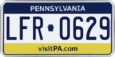 PA license plate LFR0629