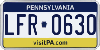 PA license plate LFR0630