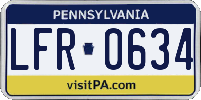 PA license plate LFR0634