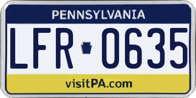 PA license plate LFR0635