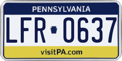 PA license plate LFR0637