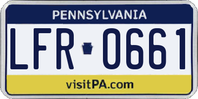 PA license plate LFR0661