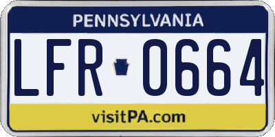 PA license plate LFR0664