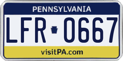 PA license plate LFR0667