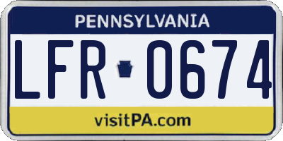 PA license plate LFR0674