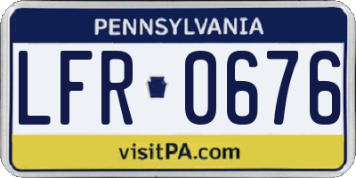 PA license plate LFR0676
