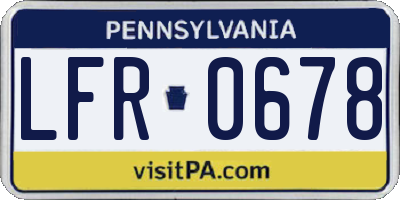 PA license plate LFR0678