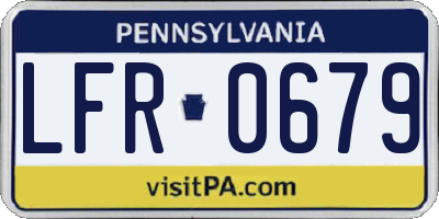 PA license plate LFR0679