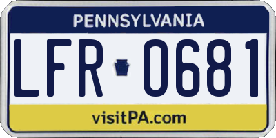 PA license plate LFR0681
