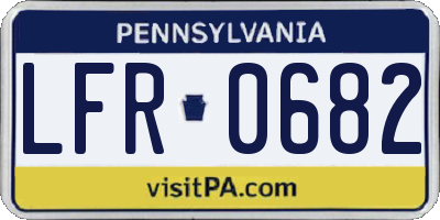 PA license plate LFR0682
