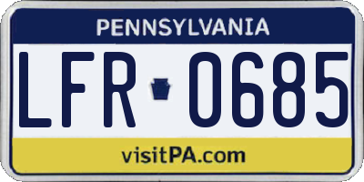 PA license plate LFR0685