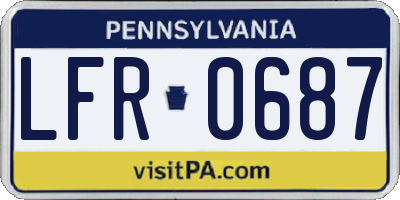 PA license plate LFR0687