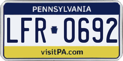 PA license plate LFR0692