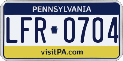 PA license plate LFR0704