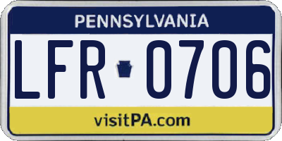 PA license plate LFR0706