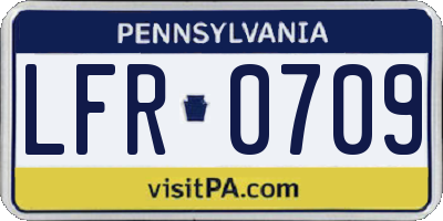 PA license plate LFR0709