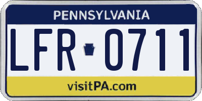 PA license plate LFR0711