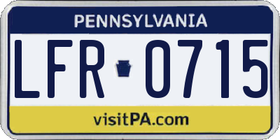 PA license plate LFR0715