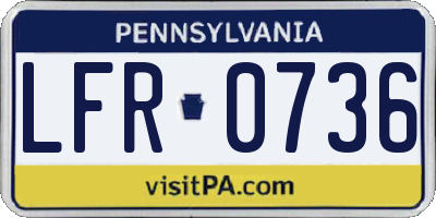 PA license plate LFR0736