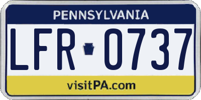 PA license plate LFR0737