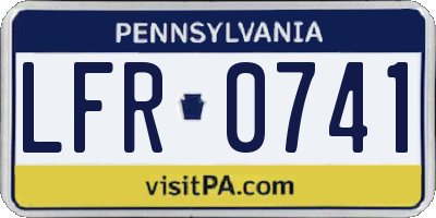 PA license plate LFR0741